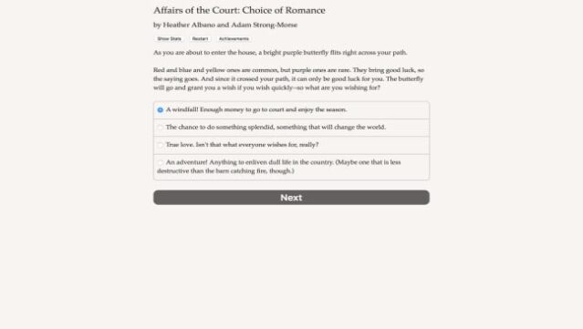 Affairs of the Court: Choice of Romance Gameplay Screenshot
