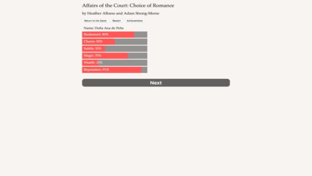 Affairs of the Court: Choice of Romance PC Screenshot