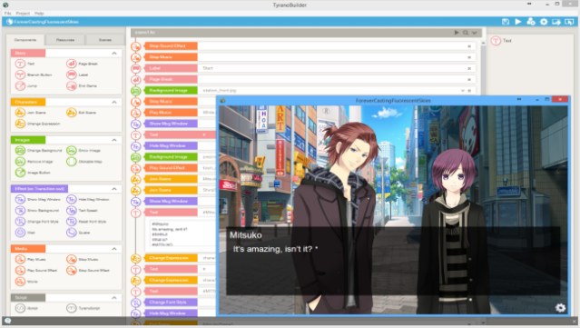 TyranoBuilder Visual Novel Studio Gameplay Screenshot