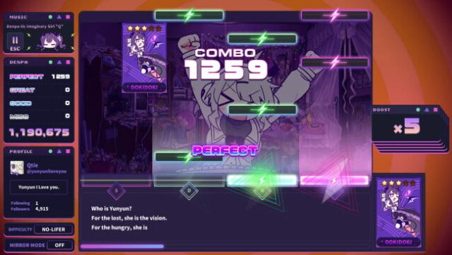 Yunyun Syndrome!? Rhythm Psychosis Gameplay Screenshot